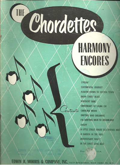 Picture of The Chordettes, Harmony Encores, arr. Walter O. Latzko, songbook