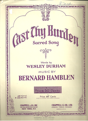 Picture of Cast Thy Burden, Bernard Hamblen, high voice 