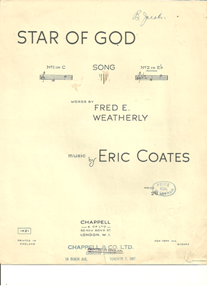 Picture of Star of God, Fred Weatherly & Eric Coates, high voice