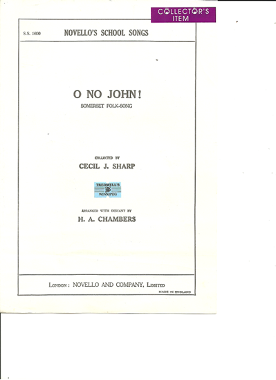 Picture of O No John, arr. Cecil J. Sharp & H. A. Chambers, unison octavo vocal solo