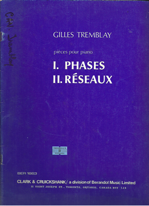 Picture of Pieces pour Piano: Phases and Reseaux, Gilles Tremblay, piano solo 