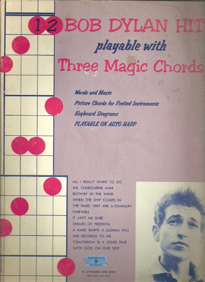 Picture of Bob Dylan, 12 Bob Dylan Hits playable with 3 Magic Chords
