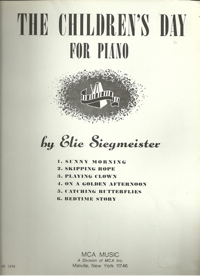 Picture of The Children's Day, Elie Siegmeister, piano solo songbook