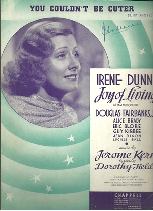 Picture of You Couldn't Be Cuter, from "Joy of Living", Jerome Kern & Dorothy Fields