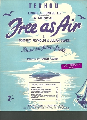 Picture of Terhou, from "Free as Air", Dorothy Reynolds & Julian Slade, sheet music