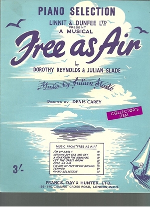 Picture of Free as Air, Dorothy Reynolds & Julian Slade, piano solo selections 