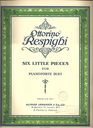 Picture of Six Little Pieces for Piano Duet, Ottorino Respighi, songbook