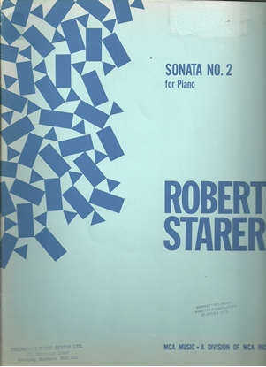 Picture of Sonata No. 2 for Piano, Robert Starer, piano solo 