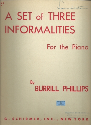 Picture of A Set of Three Informalities, Burrill Phillips