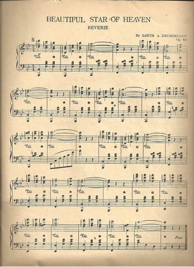 Picture of Beautiful Star of Heaven, Louis A. Drumheller Op. 48, piano solo