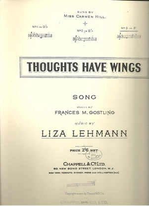 Picture of Thoughts Have Wings, Frances M. Gostling & Liza Lehmann, high voice solo