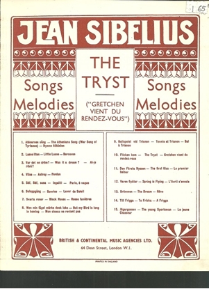 Picture of The Tryst, Jean Sibelius Op. 37 No. 5, vocal solo 