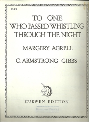 Picture of To One Who Passed Whistling Through the Night, C. Armstrong Gibbs, high voice
