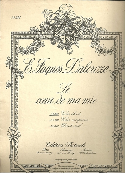 Picture of Le Coeur de ma mie, E. Jaques-Dalcroze, vocal duet