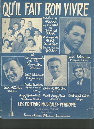 Picture of Qu'il fait bon vivre, Pierre de la Noe, Georges Aber & Rolf Marbot, sheet music