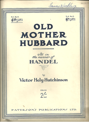 Picture of Old Mother Hubbard set in the manner of Handel, Victor Hely-Hutchinson, low voice