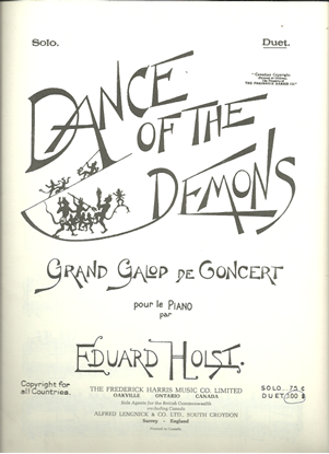 Picture of Dance of the Demons, Grand Galop de Concert, Eduard Holst, piano duet 