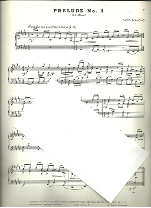 Picture of Prelude No.4 in C# minor, David Diamond, piano solo