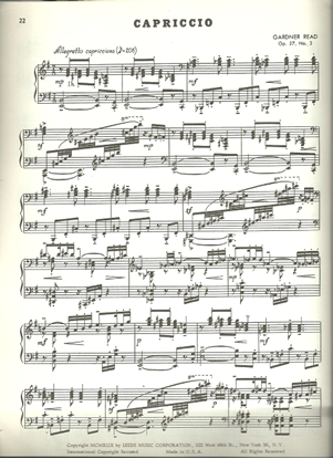 Picture of Capriccio Op. 27 No. 3, Gardner Read, piano solo 