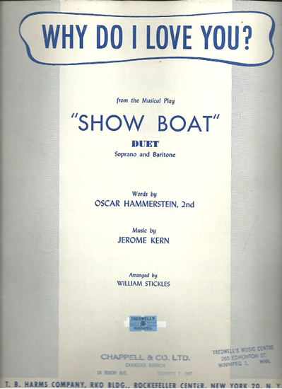 Picture of Why Do I Love You?, from "Show Boat", O. Hammerstein & Jerome Kern, vocal duet 