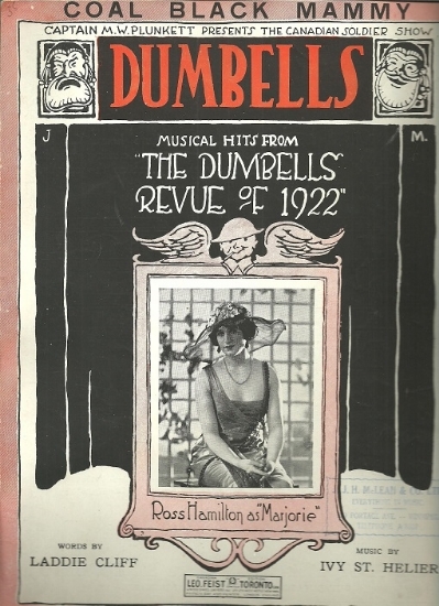 Picture of Coal-Black Mammy, Laddie Cliff & Ivy St. Helier, from Cpt. M. W. Plunkett's Canadian Soldier Show "The Dumbells Revue of 1922"