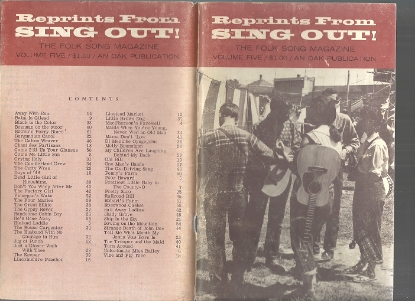 Picture of Reprints from Sing Out Volume  5, The Folk Song Magazine