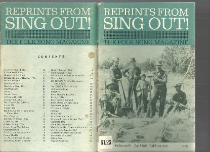 Picture of Reprints from Sing Out Volume  6, The Folk Song Magazine