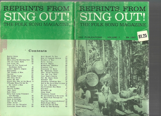 Picture of Reprints from Sing Out Volume  7, The Folk Song Magazine
