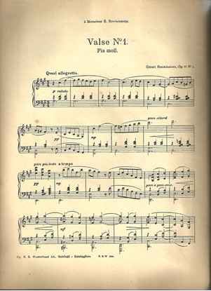 Picture of Valse No. 1 in F# minor, Ilmari Hannikainen Op. 17 No. 1, piano solo