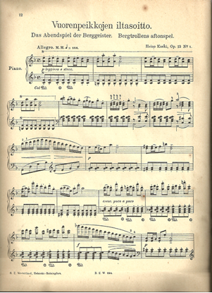 Picture of Vuorenpeikkojen iltasoitto, Heino Kaski Op. 15 No. 1, piano solo