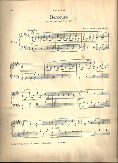 Picture of Berceuse, Erkki Melartin Op. 38 No. 7, piano solo