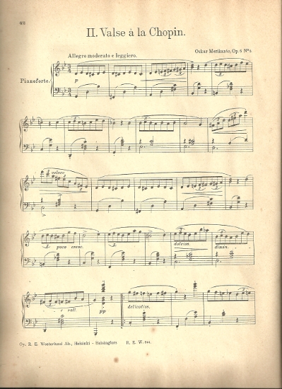 Picture of Valse a la Chopin, Oskar Merikanto Op. 6 No. 5