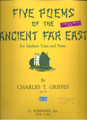 Picture of Five Poems of the Ancient Far East, Charles T. Griffes Op. 10, medium voice solo