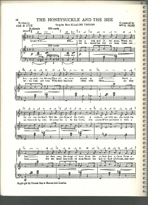 Picture of The Honeysuckle and the Bee, Albert H. Fitz & W. H. Penn, sung by Miss Ellaline Terriss, British Music Hall, pdf copy