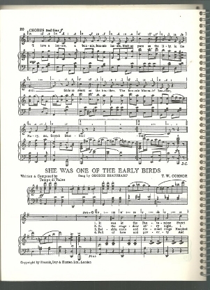 Picture of She Was One of the Early Birds, T. W. Connor, sung by George Beauchamp, British Music Hall, pdf copy