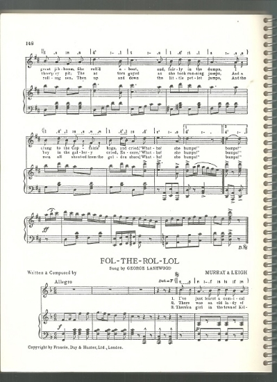 Picture of Fol-The-Rol-Lol, Murray & Leigh, sung by George Lashwood, British Music Hall, pdf copy