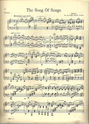 Picture of The Song of Songs, Moya, arr. for piano solo by Edgar Russell Carver