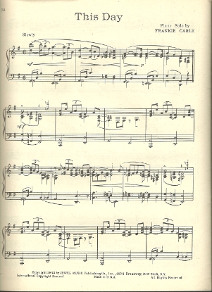 Picture of This Day, Frankie Carle, piano solo sheet, pdf copy