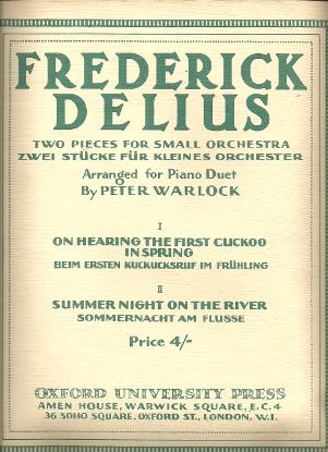 Picture of Two Pieces for Small Orchestra: On Hearing the First Cuckoo in Spring & Summer Night on the River, Frederick Delius, arr. for piano duet by Peter Warlock