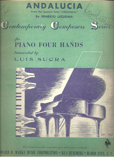 Picture of Andalucía, Ernesto Lecuona, arranged for piano duet by Luis Sucra