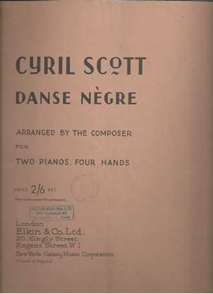 Picture of Danse Negre Op. 58 No. 5, Cyril Scott, piano duo