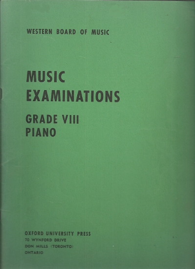Picture of Western Board of Music, Grade 8 Piano Exam Book, 1966 Edition