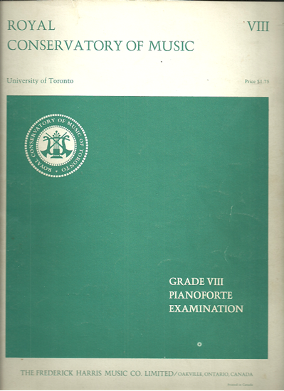 Picture of Royal Conservatory of Music, Grade  8 Piano Exam Book, 1968 Edition, University of Toronto