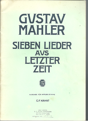 Picture of Seven Last Songs (Sieben lieder aus letzter zeit), Gustav Mahler, medium voice 