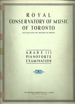 Picture of Royal Conservatory of Music, Grade  3 Piano Exam Book, 1947 Edition, University of Toronto