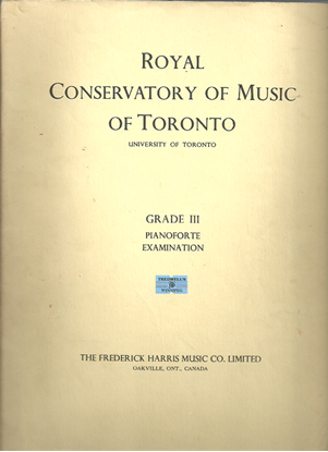 Picture of Royal Conservatory of Music, Grade  3 Piano Exam Book, 1960 Edition, University of Toronto