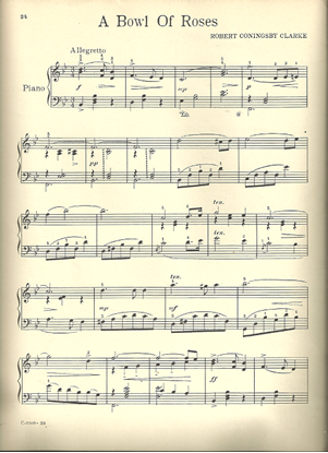 Picture of A Bowl of Roses, Robert Coningsby Clarke, arr. for solo piano by Gregory Stone
