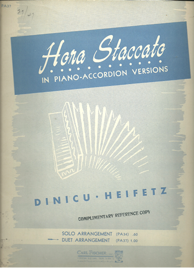 Picture of Hora Staccato(Roumanian), Dinicu-Heifitz, transc. for accordion duet by Galla-Rini