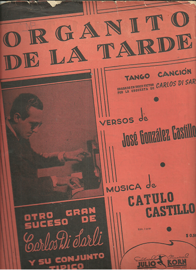 Picture of Organito de la Tarde, Tango Cancion, Jose Gonzalez & Catulo Castillo, violin duet