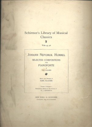 Picture of Johann Nepomuk Hummel, Selected Pieces Vol. II, piano solo 